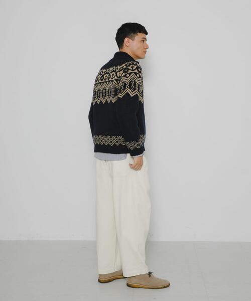 URBAN RESEARCH Sonny Label(アーバンリサーチサニーレーベル)の「ジャガードジップアップニット(ニット/セーター・メンズ・ブラウン/ネイビー・LARGE/MEDIUM)」の19枚目の写真