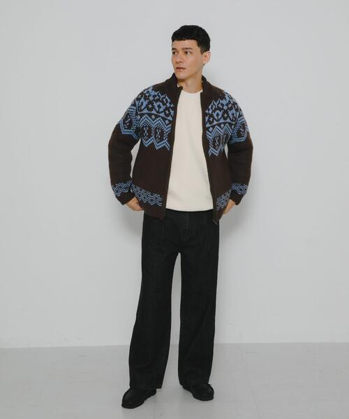 セール】ジャガードジップアップニット（ニット/セーター）｜URBAN