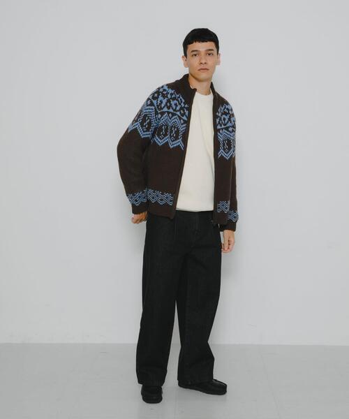 セール】ジャガードジップアップニット（ニット/セーター）｜URBAN