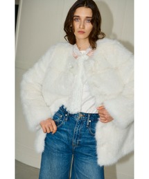Coco Faux Fur Coat ノーカラーファーコート