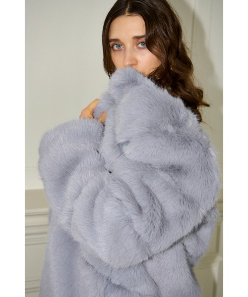 セール】Coco Faux Fur Coat ノーカラーファーコート（ノーカラー
