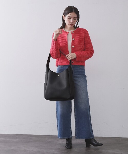 OPAQUE.CLIP（オペークドットクリップ）の「シュリンク合皮ワンハンドルトートバッグ【軽量／A4サイズ対応】（トートバッグ・レディース・ナチュラル/アイボリー/ブラック・00）」の7枚目の写真