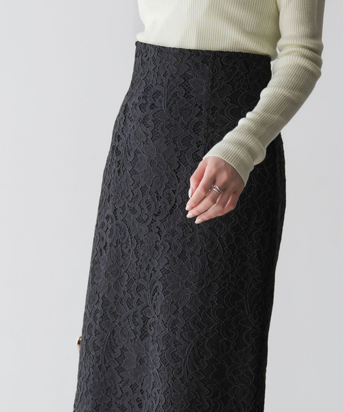 Noble(ノーブル)の「《追加 / WEB+一部店舗限定》リバーレースIラインスカート2(スカート・レディース・スミクロ/チョコ・40/38/36/34)」の17枚目の写真