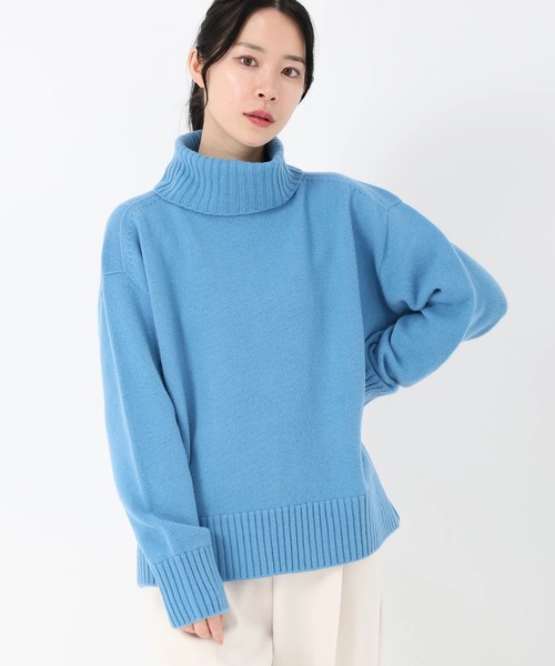 STRAWBERRY-FIELDS（ストロベリーフィールズ）の「アルジーウール_タートルネックウールプルオーバー（ニット/セーター・レディース・ブルー/グリーン/ピンク/チャコール/ライトグレー・2）」の5枚目の写真