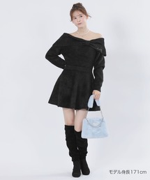 MARY QUANT | オフショルリボンニット ワンピース(ワンピース)