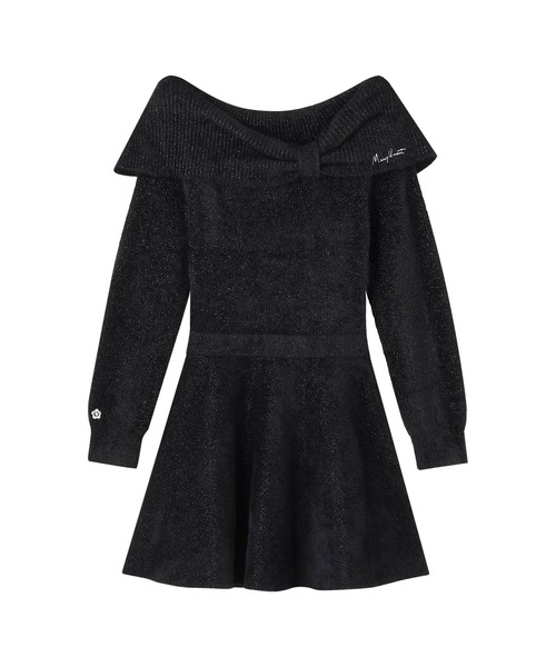 MARY QUANT（マリークワント）の「オフショルリボンニット ワンピース（ワンピース・レディース・ブラック/アイボリー/ブルー・M）」の7枚目の写真