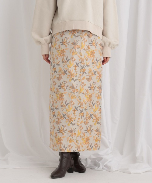 mysty woman（ミスティウーマン）の「フラワージャカードナロースカート 638771（スカート・レディース・オフホワイト/グレー/ブラック・FREE）」の17枚目の写真