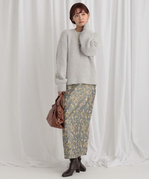 mysty woman（ミスティウーマン）の「フラワージャカードナロースカート 638771（スカート・レディース・オフホワイト/グレー/ブラック・FREE）」の20枚目の写真