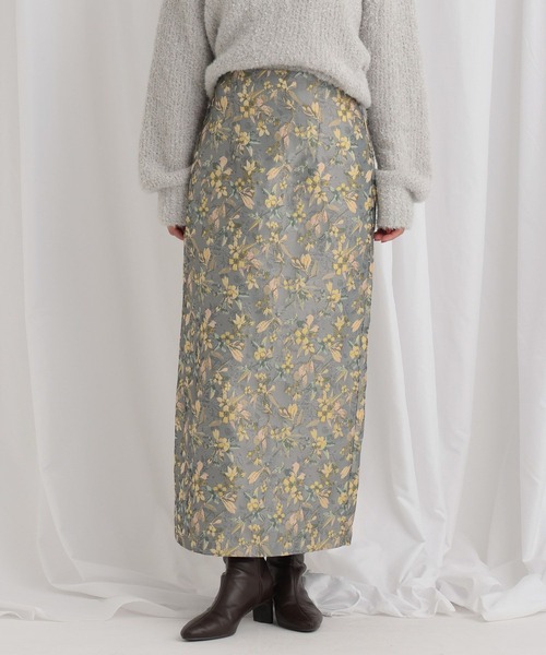 mysty woman（ミスティウーマン）の「フラワージャカードナロースカート 638771（スカート・レディース・オフホワイト/グレー/ブラック・FREE）」の21枚目の写真