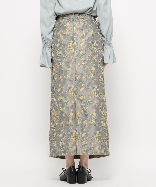 mysty woman（ミスティウーマン）の「フラワージャカードナロースカート 638771（スカート・レディース・オフホワイト/グレー/ブラック・FREE）」の14枚目の写真