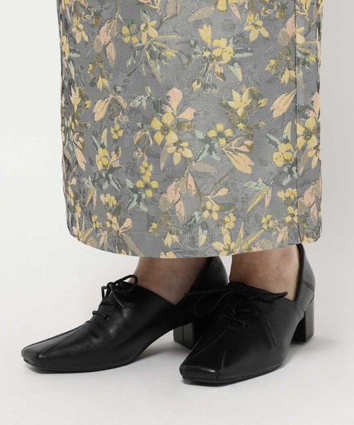 mysty woman（ミスティウーマン）の「フラワージャカードナロースカート 638771（スカート・レディース・オフホワイト/グレー/ブラック・FREE）」の16枚目の写真