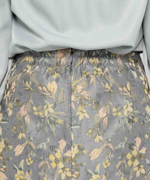 mysty woman（ミスティウーマン）の「フラワージャカードナロースカート 638771（スカート・レディース・オフホワイト/グレー/ブラック・FREE）」の5枚目の写真