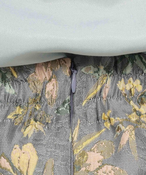 mysty woman（ミスティウーマン）の「フラワージャカードナロースカート 638771（スカート・レディース・オフホワイト/グレー/ブラック・FREE）」の6枚目の写真