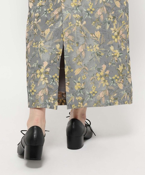 mysty woman（ミスティウーマン）の「フラワージャカードナロースカート 638771（スカート・レディース・オフホワイト/グレー/ブラック・FREE）」の7枚目の写真