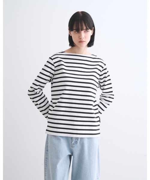 Traditional Weatherwear(トラディショナルウェザーウェア)の「LYMM(Tシャツ/カットソー・レディース・ホワイト×ネイビー/ホワイト×グリーン/ホワイト×ブルー/ホワイト×ブラック・S)」の5枚目の写真