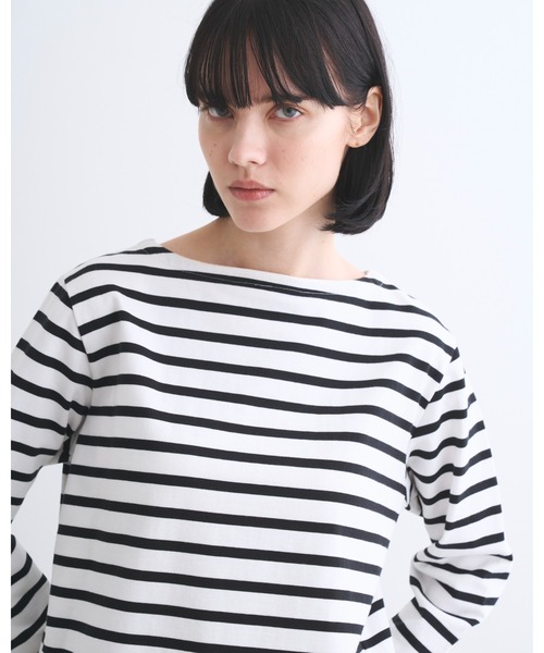 Traditional Weatherwear(トラディショナルウェザーウェア)の「LYMM(Tシャツ/カットソー・レディース・ホワイト×ネイビー/ホワイト×グリーン/ホワイト×ブルー/ホワイト×ブラック・S)」の6枚目の写真