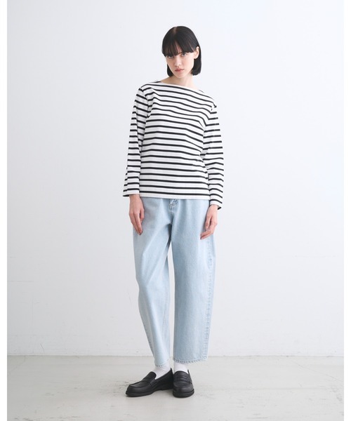 Traditional Weatherwear(トラディショナルウェザーウェア)の「LYMM(Tシャツ/カットソー・レディース・ホワイト×ネイビー/ホワイト×グリーン/ホワイト×ブルー/ホワイト×ブラック・S)」の7枚目の写真
