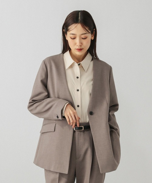 ウツクシルエットWクロスジャケット/603985（テーラードジャケット