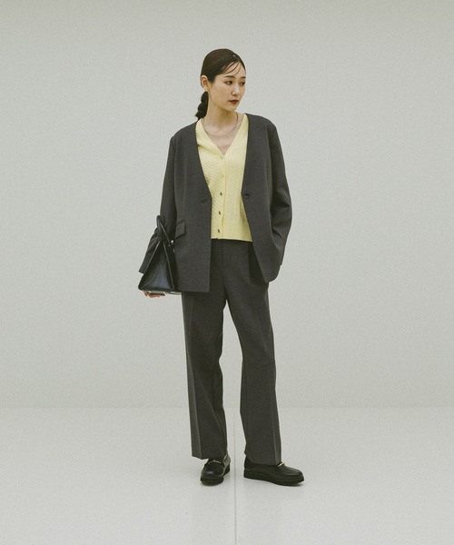 GLOBAL WORK(グローバルワーク)の「ウツクシルエットWクロスジャケット/603985(テーラードジャケット・レディース・ブラック/チャコールグレー/モカ・SMALL/MEDIUM/LARGE)」の5枚目の写真