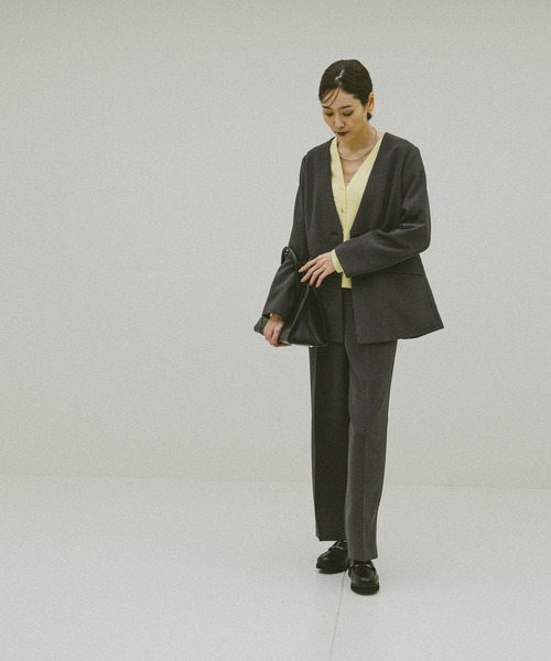 GLOBAL WORK(グローバルワーク)の「ウツクシルエットWクロスジャケット/603985(テーラードジャケット・レディース・ブラック/チャコールグレー/モカ・SMALL/MEDIUM/LARGE)」の7枚目の写真