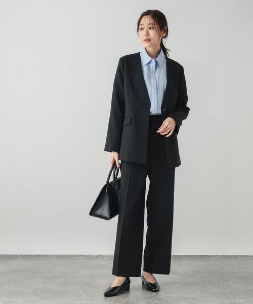 GLOBAL WORK(グローバルワーク)の「ウツクシルエットWクロスジャケット/603985(テーラードジャケット・レディース・ブラック/チャコールグレー/モカ・SMALL/MEDIUM/LARGE)」の18枚目の写真