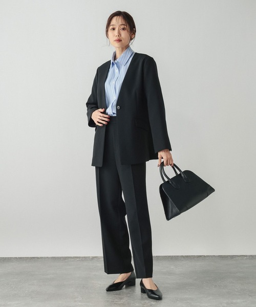 GLOBAL WORK(グローバルワーク)の「ウツクシルエットWクロスジャケット/603985(テーラードジャケット・レディース・ブラック/チャコールグレー/モカ・SMALL/MEDIUM/LARGE)」の19枚目の写真