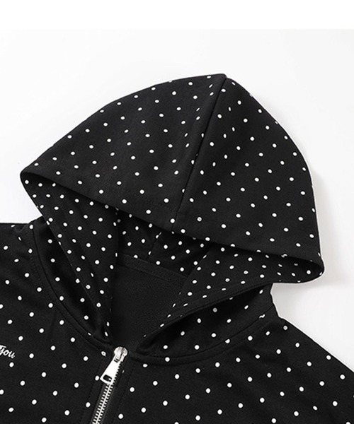 WEGO（ウィゴー）の「WEGO/ドット柄ショート丈フルジップパーカー（パーカー・レディース・ブラック・MEDIUM/LARGE）」の20枚目の写真