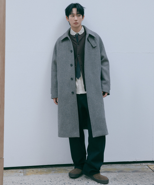 MINDBRIDGE（マインドブリッジ）の「[COUTURE]ヘリンボーンオーバーサイズバルマカンロングコート（チェスターコート・メンズ・ダークベージュ・95/100/105/110）」の8枚目の写真