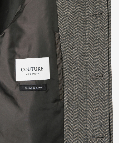 MINDBRIDGE（マインドブリッジ）の「[COUTURE]ヘリンボーンオーバーサイズバルマカンロングコート（チェスターコート・メンズ・ダークベージュ・95/100/105/110）」の4枚目の写真