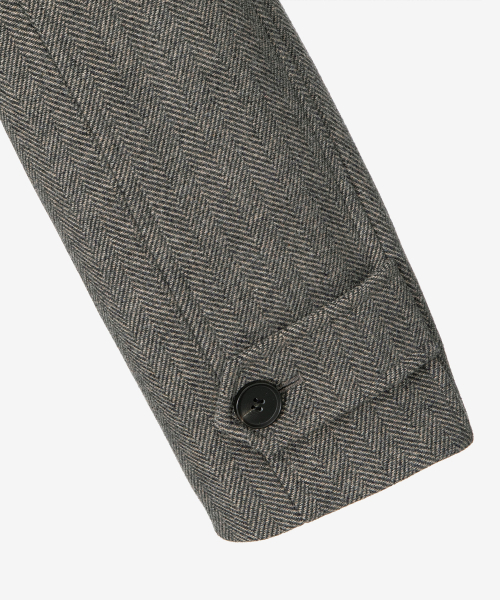 MINDBRIDGE（マインドブリッジ）の「[COUTURE]ヘリンボーンオーバーサイズバルマカンロングコート（チェスターコート・メンズ・ダークベージュ・95/100/105/110）」の5枚目の写真
