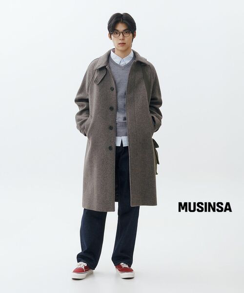 MINDBRIDGE（マインドブリッジ）の「[COUTURE]ヘリンボーンオーバーサイズバルマカンロングコート（チェスターコート・メンズ・ダークベージュ・95/100/105/110）」の12枚目の写真