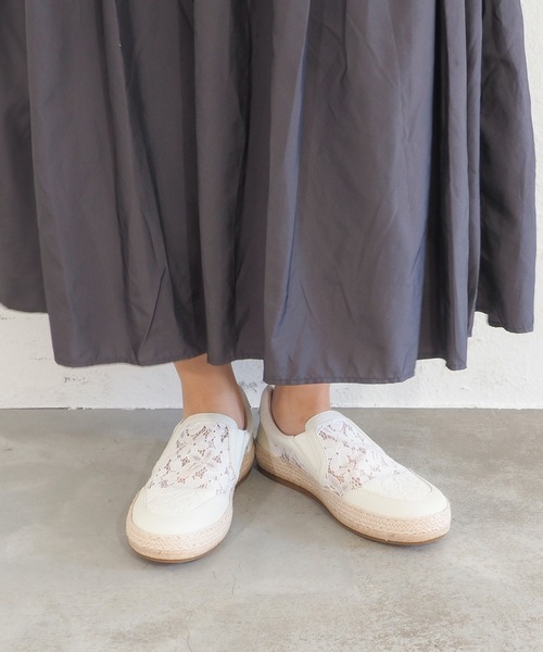 あしながおじさん（アシナガオジサン）の「ジュートメッシュスリッポン　5110001（スニーカー・レディース・ブラック/ライトブルー/ホワイト×ホワイト・22.5cm/23cm/23.5cm/24cm/24.5cm）」の18枚目の写真