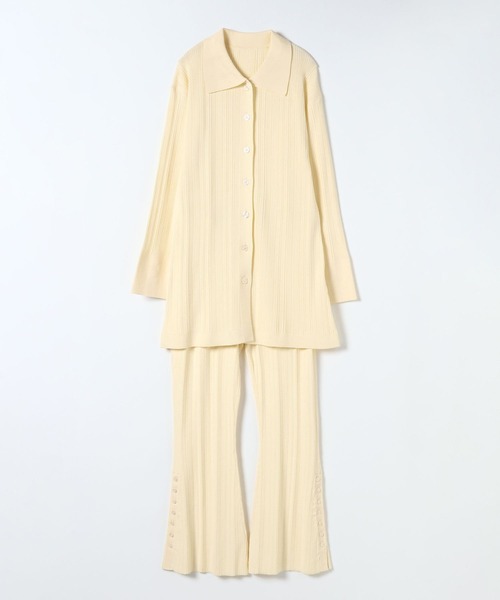 JEANASIS（ジーナシス）の「12Gランダムリブポロ2P/635587（セットアップ・レディース・グレー/ライトイエロー/ブラック・FREE）」の3枚目の写真