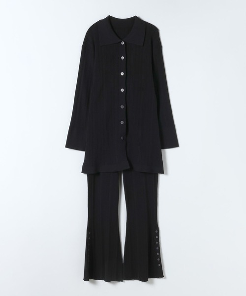 JEANASIS（ジーナシス）の「12Gランダムリブポロ2P/635587（セットアップ・レディース・グレー/ライトイエロー/ブラック・FREE）」の2枚目の写真