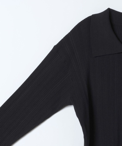 JEANASIS（ジーナシス）の「12Gランダムリブポロ2P/635587（セットアップ・レディース・グレー/ライトイエロー/ブラック・FREE）」の7枚目の写真