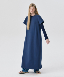 WNDERKAMMER（ブンダーカンマー）の「ショートスリーブポンテドレス_スモークブルー（ワンピース）」