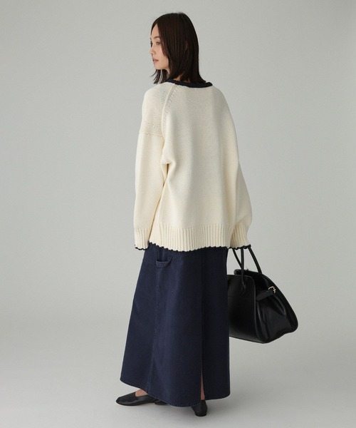 BABYLONE(バビロン)の「クラシックバイカラーニット(ニット/セーター・レディース・ホワイト/ブラック・フリー)」の7枚目の写真