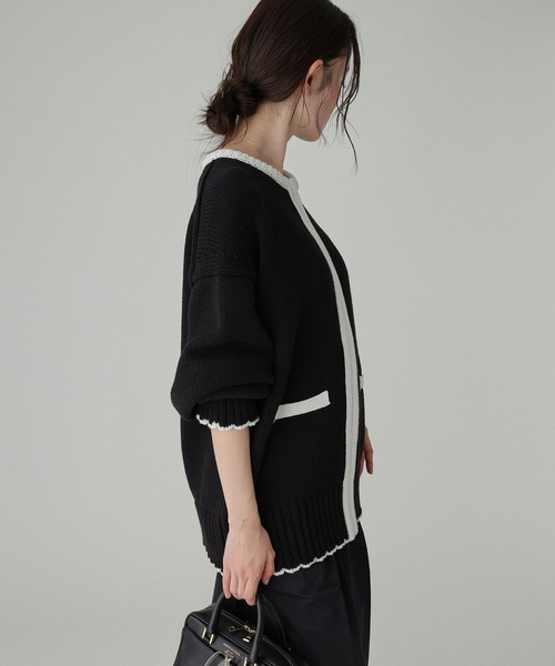 BABYLONE(バビロン)の「クラシックバイカラーニット(ニット/セーター・レディース・ホワイト/ブラック・フリー)」の9枚目の写真