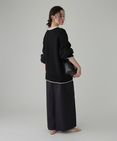 BABYLONE(バビロン)の「クラシックバイカラーニット(ニット/セーター・レディース・ホワイト/ブラック・フリー)」の13枚目の写真