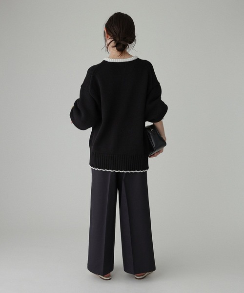 BABYLONE(バビロン)の「クラシックバイカラーニット(ニット/セーター・レディース・ホワイト/ブラック・フリー)」の14枚目の写真