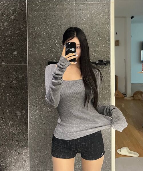 MUCENT(ムセント)の「ケフツイストニットマイクロパンツ(その他パンツ・レディース・ブラック・FREE)」の7枚目の写真