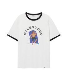 [YOSIGO] サンベイディングリンガーTシャツ ホワイト