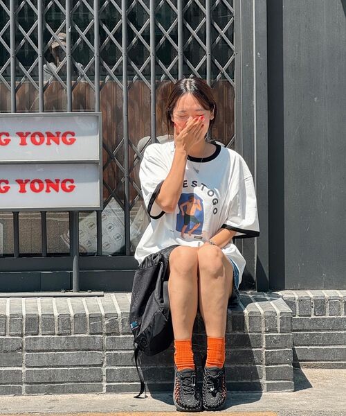 COVERNAT（カバーナット）の「[YOSIGO] サンベイディングリンガーTシャツ ホワイト（Tシャツ/カットソー・レディース・その他・L/XL/XXL/XS/S/M）」の14枚目の写真