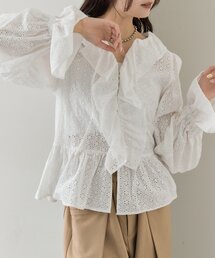 mystic | フラワー刺繍フリルブラウス(シャツ/ブラウス)