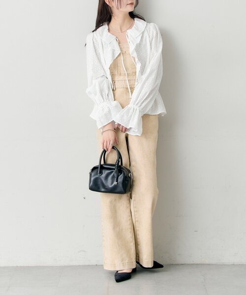 mystic（ミスティック）の「フラワー刺繍フリルブラウス（シャツ/ブラウス・レディース・ミント/ブラック/オフホワイト・FREE）」の17枚目の写真