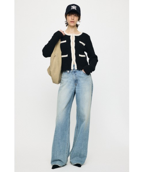 MOUSSY(マウジー)の「FANCY YARN BI COLOR カーディガン(カーディガン/ボレロ・レディース・オフホワイト/ブラック/ライトブルー・FREE)」の5枚目の写真