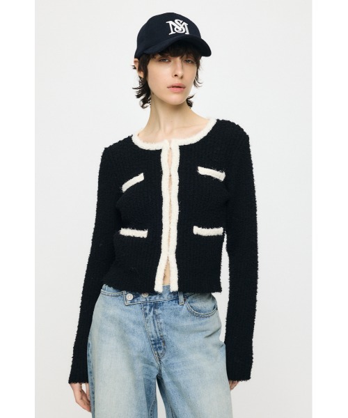 MOUSSY(マウジー)の「FANCY YARN BI COLOR カーディガン(カーディガン/ボレロ・レディース・オフホワイト/ブラック/ライトブルー・FREE)」の7枚目の写真