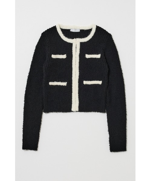 MOUSSY(マウジー)の「FANCY YARN BI COLOR カーディガン(カーディガン/ボレロ・レディース・オフホワイト/ブラック/ライトブルー・FREE)」の8枚目の写真