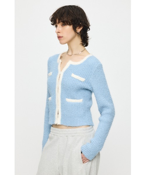 MOUSSY(マウジー)の「FANCY YARN BI COLOR カーディガン(カーディガン/ボレロ・レディース・オフホワイト/ブラック/ライトブルー・FREE)」の12枚目の写真