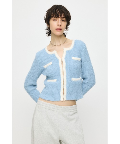MOUSSY(マウジー)の「FANCY YARN BI COLOR カーディガン(カーディガン/ボレロ・レディース・オフホワイト/ブラック/ライトブルー・FREE)」の13枚目の写真